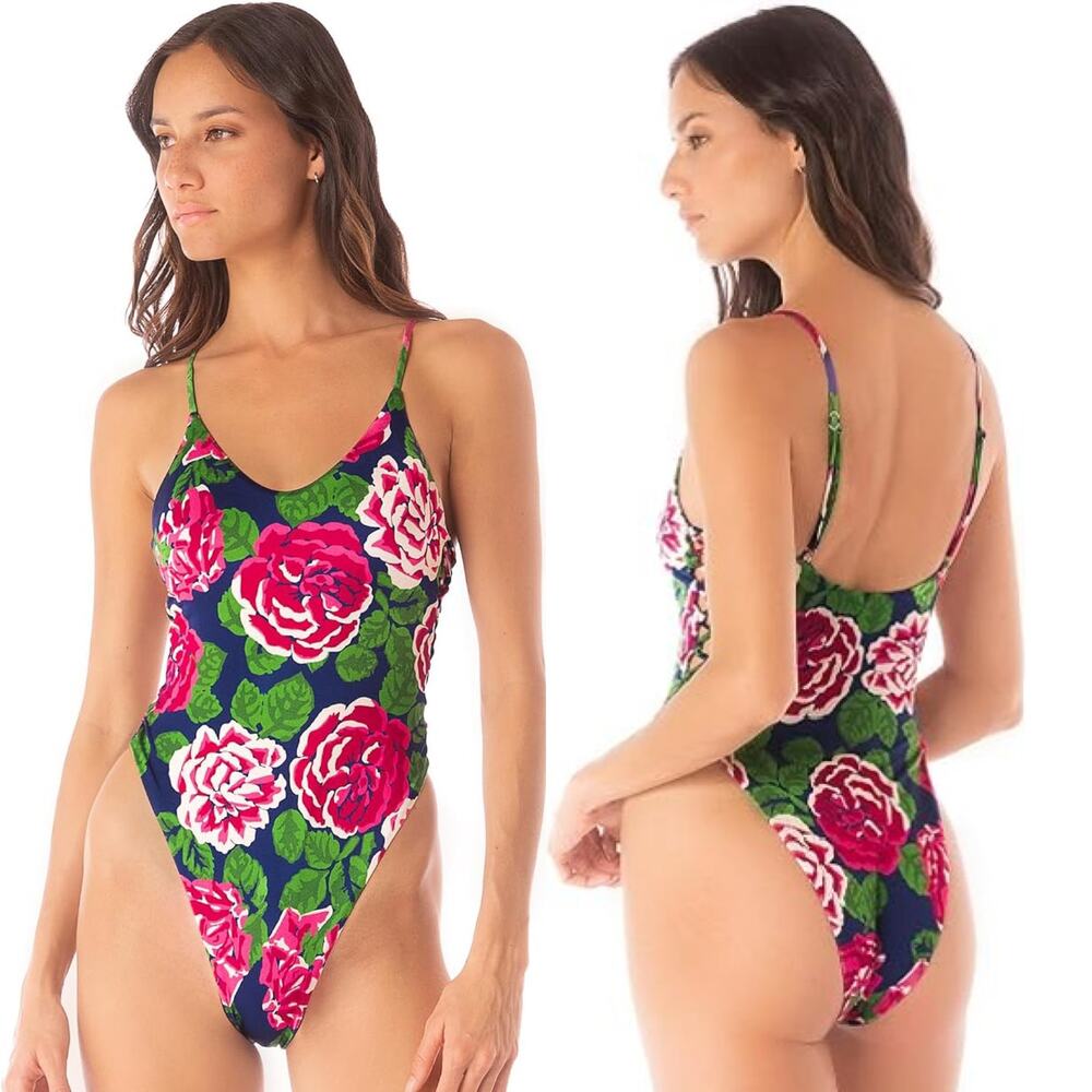 NWT Maaji Meadow Roses Olenna Reversible One-Piece Swimsuit Size Medium Floral